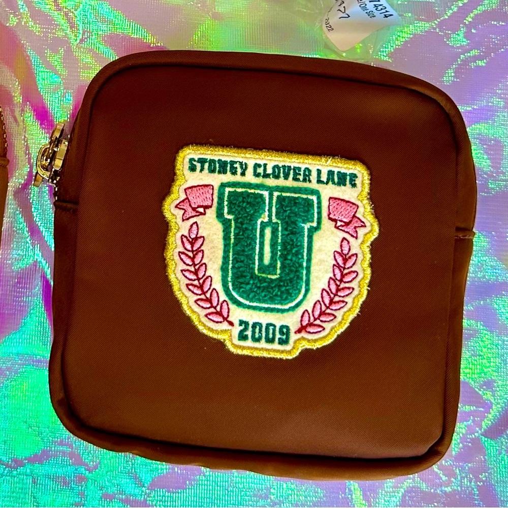 Stoney Clover Lane Chocolate Mini Pouch with Varsity Patch - Picture 4 of 4